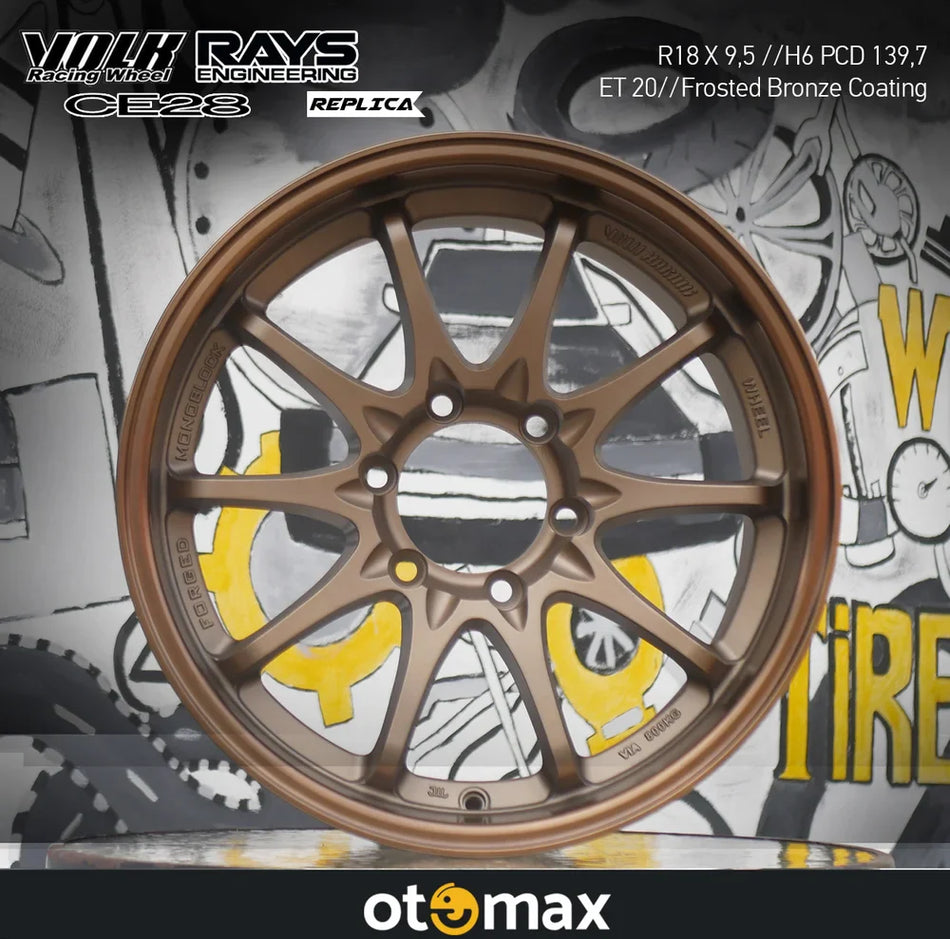 Velg Mobil Volk Rays CE28 559B Ring 18 H6 Lapisan Perunggu Buram