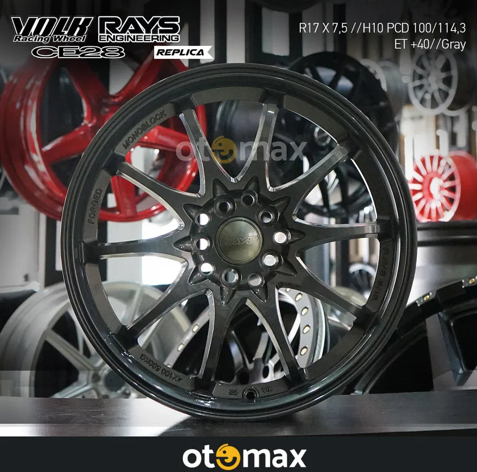 Velg Mobil Volk Rays CE28 JK7079 Ring 17 Abu-Abu