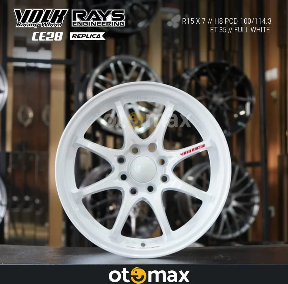 Velg Mobil Volk Rays Ce28 Ring 15 H8 Full Putih