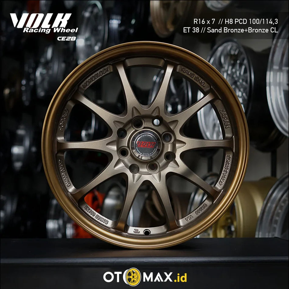 Velg Mobil Volk Rays CE28 Ring 16 Sand Bronze Bronze Coating Lip