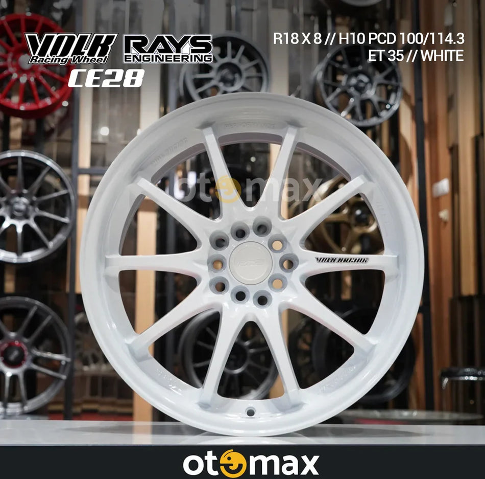 Velg Mobil Volk Rays Ce28 Ring 18 H10 Putih