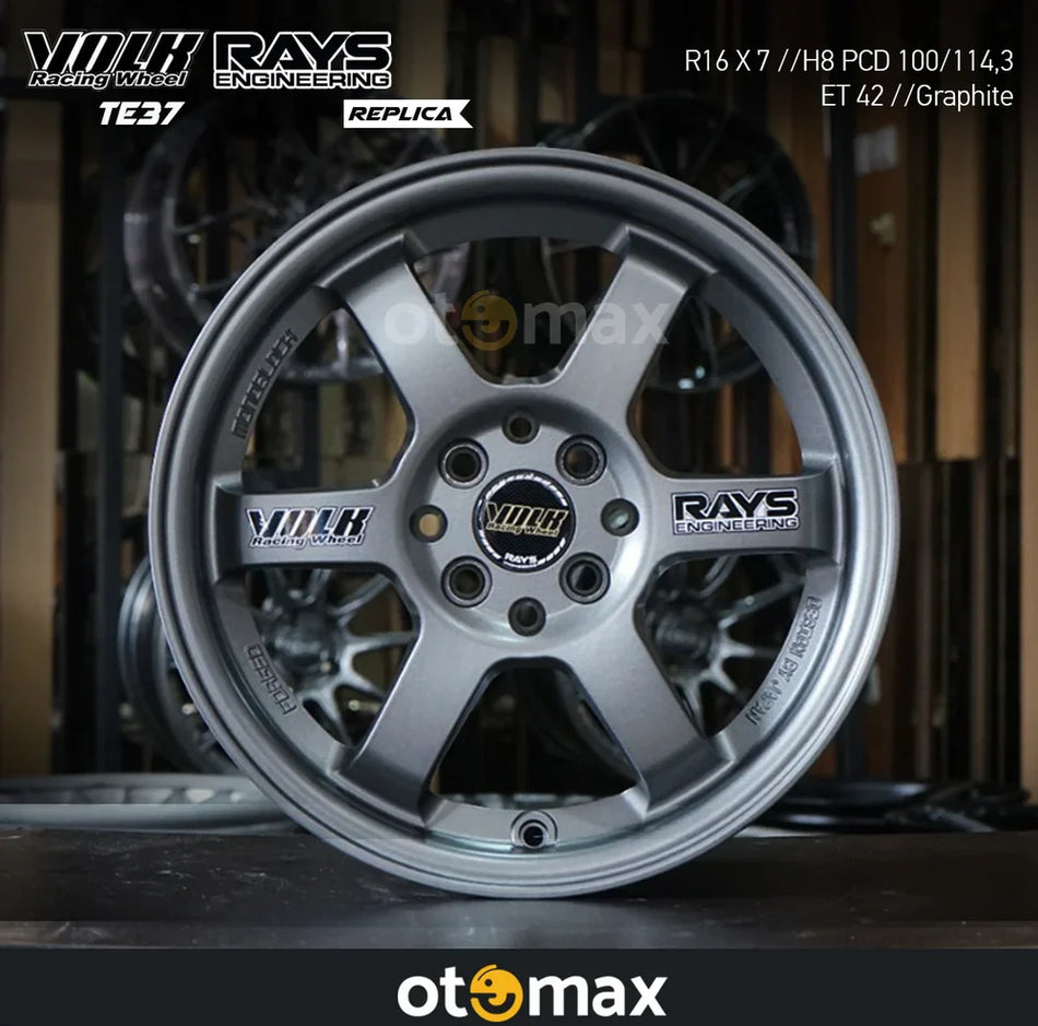 Velg Mobil Volk Rays TE37 1AGA42 Ring 16 H8 Grafit