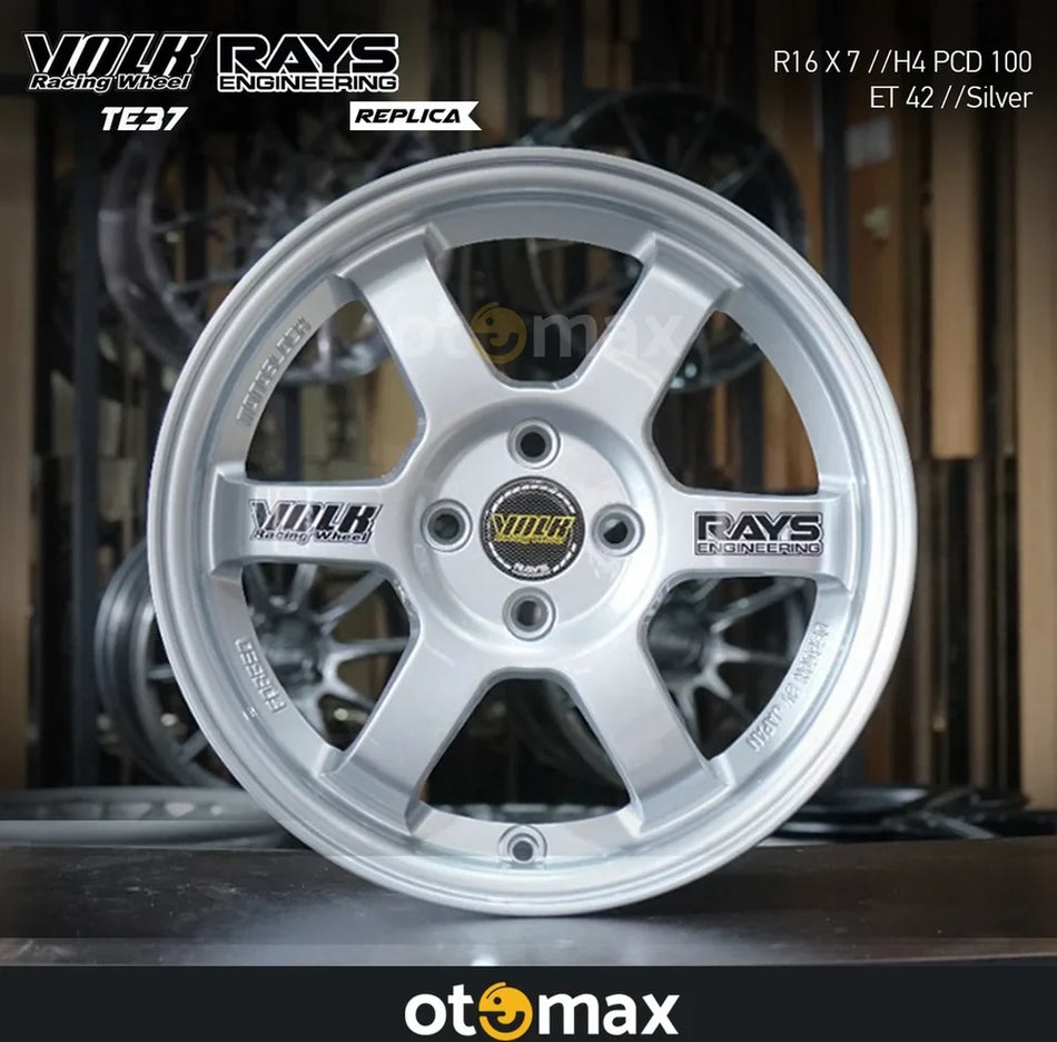 Velg Mobil Volk Rays TE37 2ASA42 Ring 16 H4 Silver