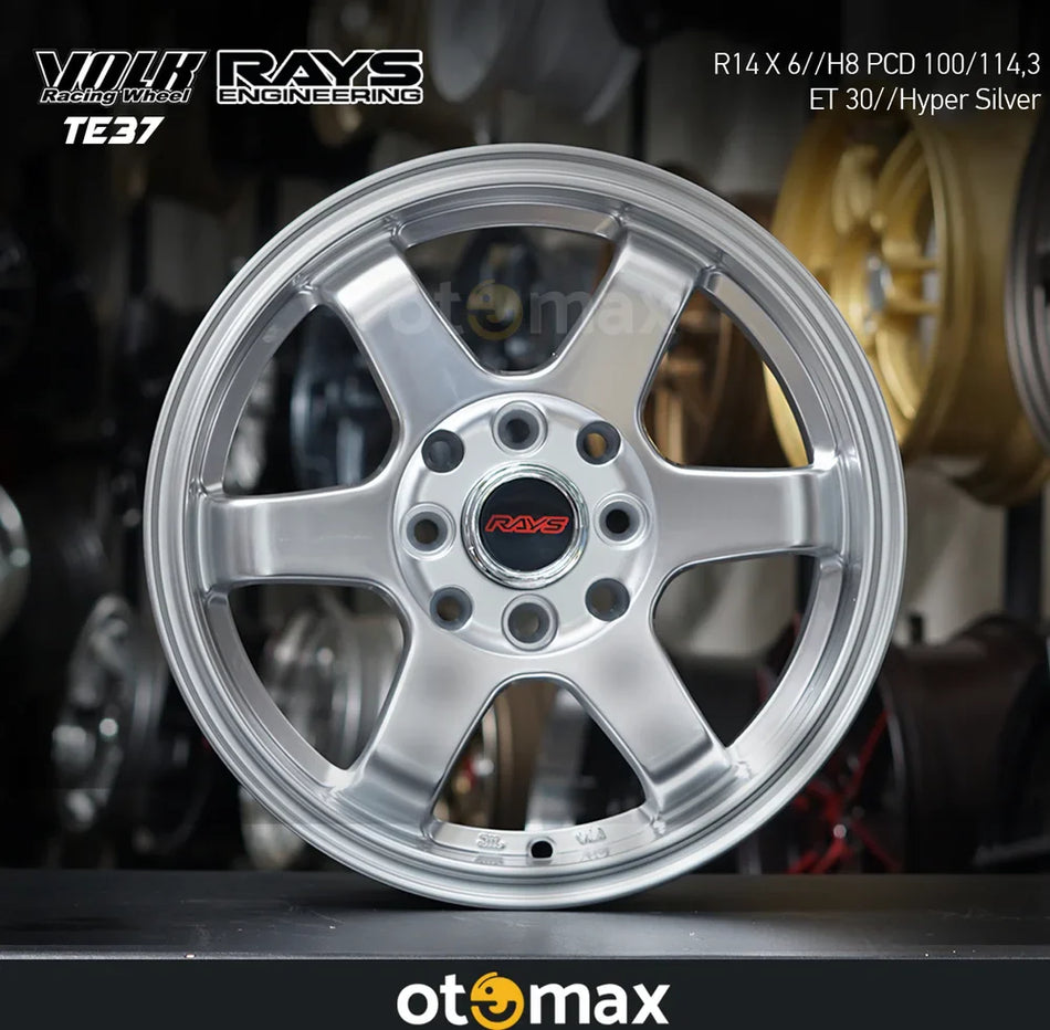 Velg Mobil Volk Rays TE37 37SL Ring 14 Hyper Silver