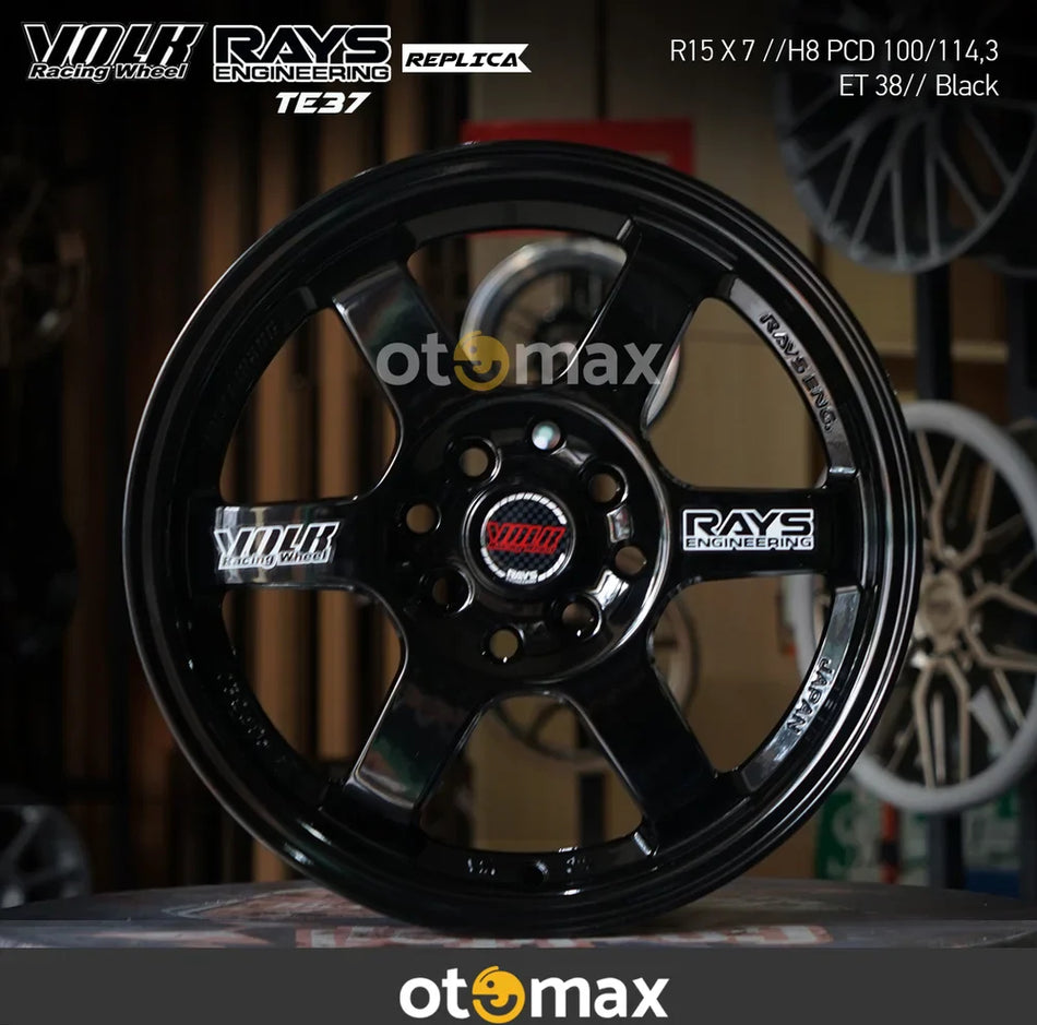 Velg Mobil Volk Rays TE37 6018 Ring 15 Black