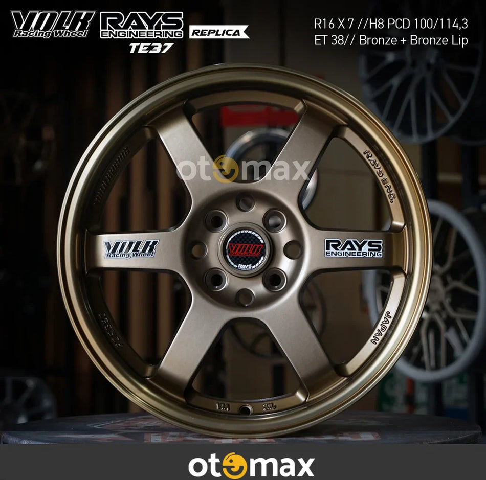 Velg Mobil Volk Rays TE37 6018 Ring 16 Perunggu