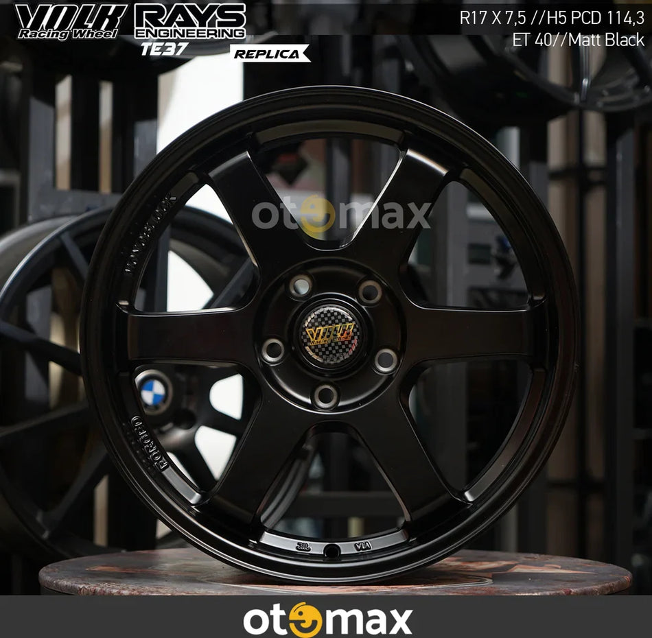 Velg Mobil Volk Rays TE37 6068D Ring 17 Matt Hitam