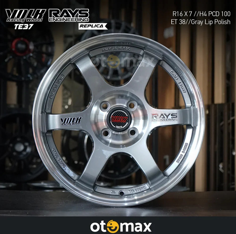 Velg Mobil Volk Rays TE37 6207 Ring 16 Gray Lip