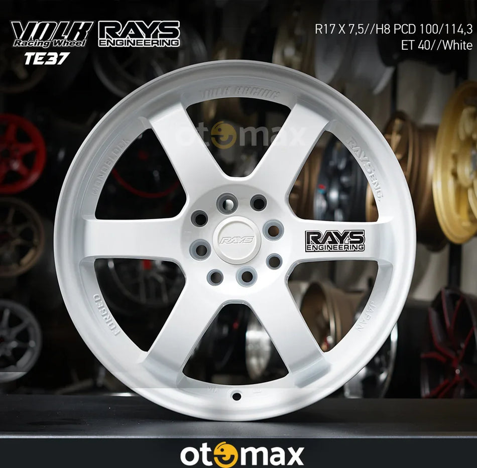 Velg Mobil Volk Rays TE37 CT1081 Ring 17 H8 White