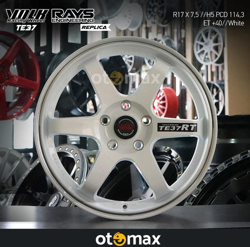 Velg Mobil Volk Rays TE37 HON4 Ring 17 Putih