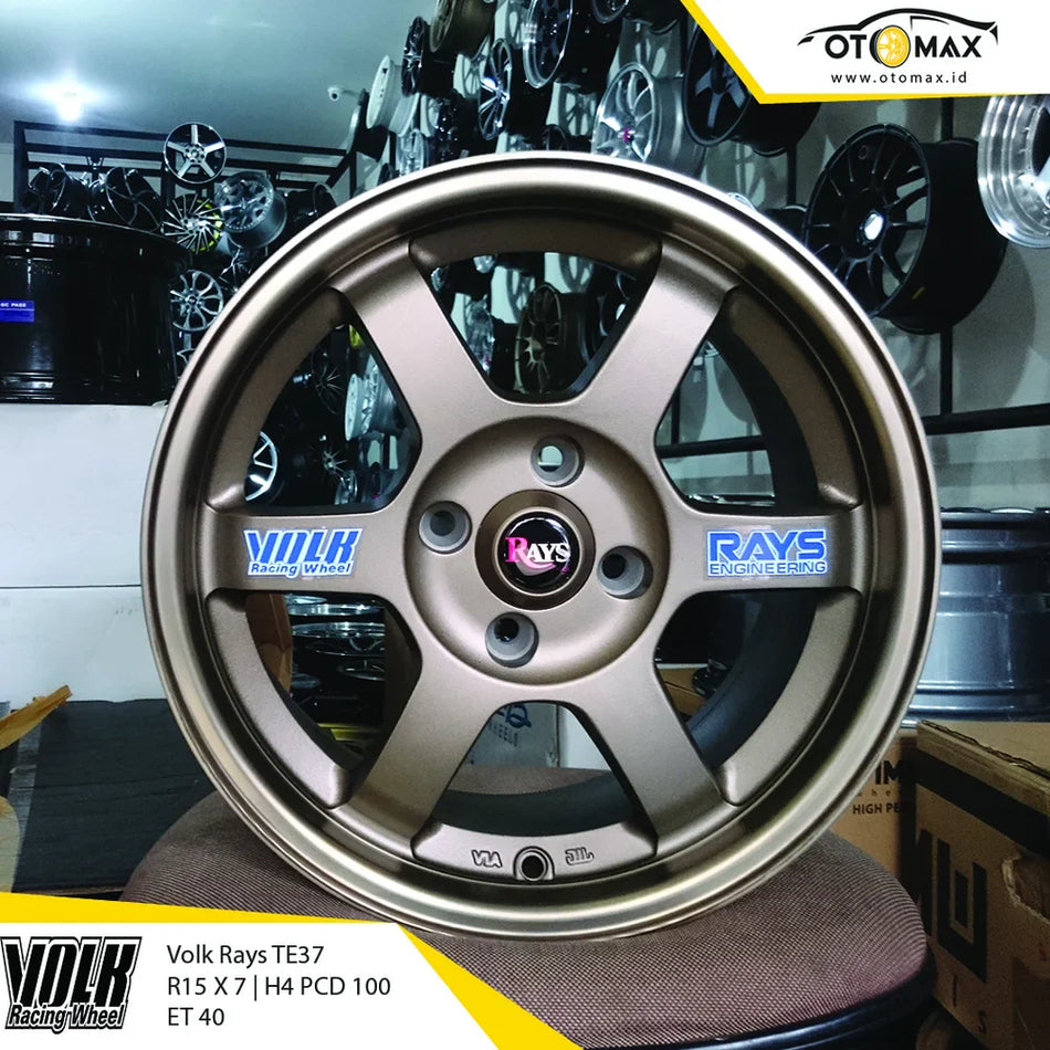 Velg Mobil Volk Rays TE37 Ring 15 Perunggu