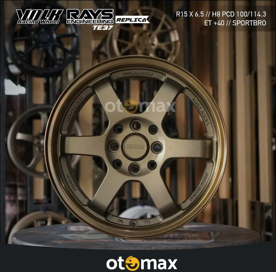 Velg Mobil Volk Rays TE37 Ring 15 H8 Perunggu