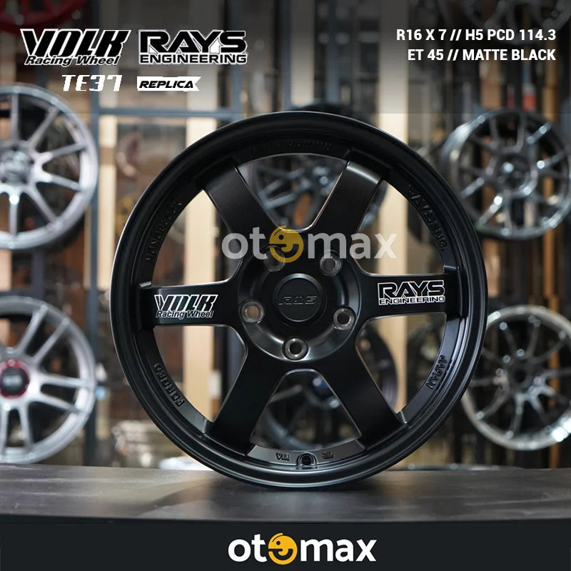 Velg Mobil Volk Rays Te37 Ring 16 H5 Matt Black Otomax Store Jual Velg Mobil And Ban Mobil 2426