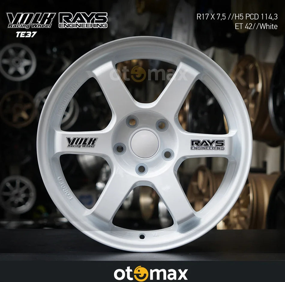 Velg Mobil Volk Rays TE37 Ring 17 H5 Putih