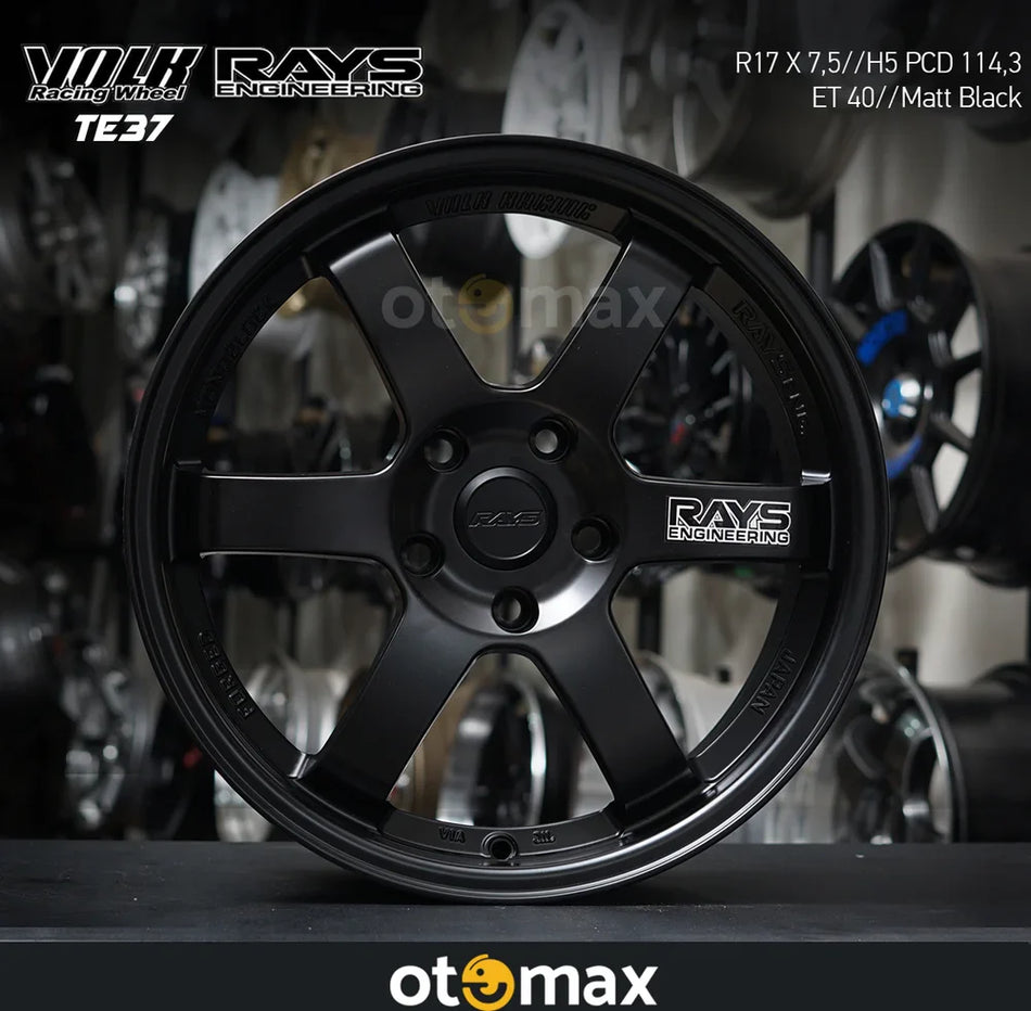 Velg Mobil Volk Rays TE37 Ring 17 Matt Hitam