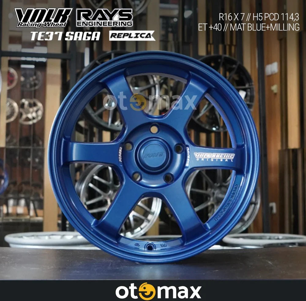 Velg Mobil Volk Rays TE37 Saga Ring 16 H5 Matt Blue – Otomax Store ...