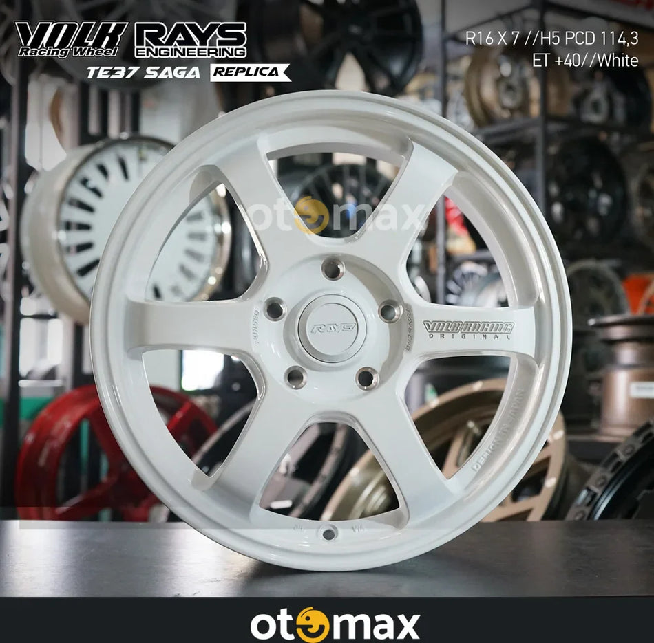 Velg Mobil Volk Rays TE37 Saga Ring 16 H5 White