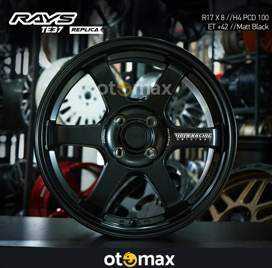 Velg Mobil Volk Rays TE37 Saga Ring 17 H4 Matt Hitam