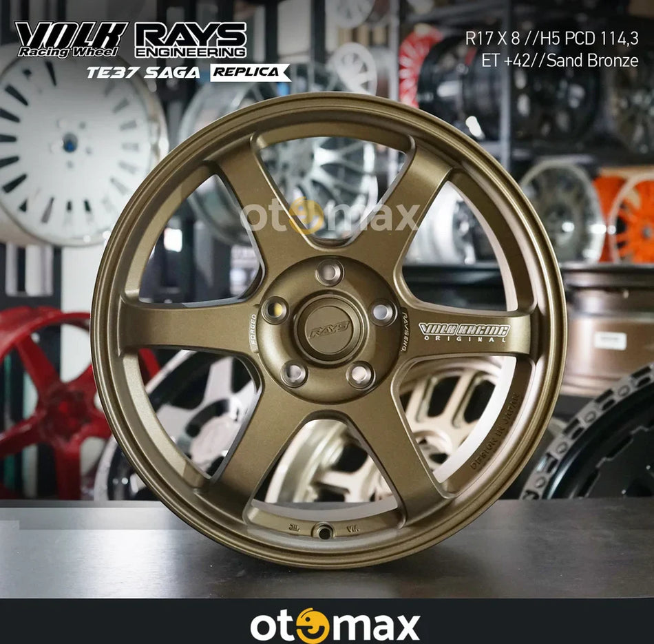 Velg Mobil Volk Rays TE37 Saga Ring 17 H5 Sand Bronze