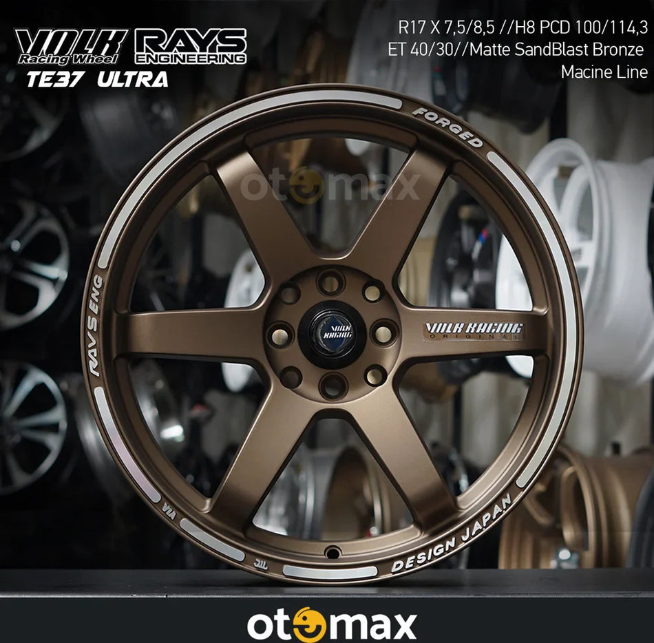 Velg Mobil Volk Rays TE37 Ultra Ring 17 Matte SandBlast Bronze ML