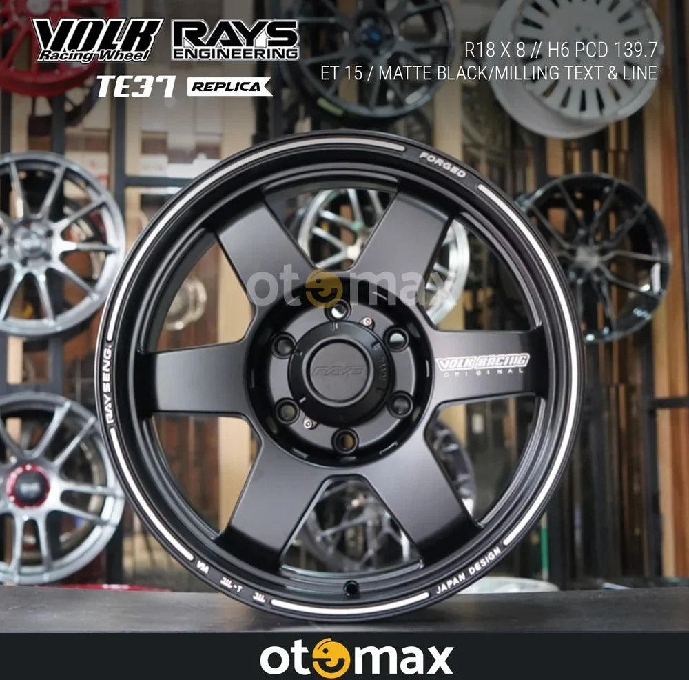 Velg Mobil Volk Rays TE37 Ultra Ring 18 Matte Black/Milling/Text Line ...