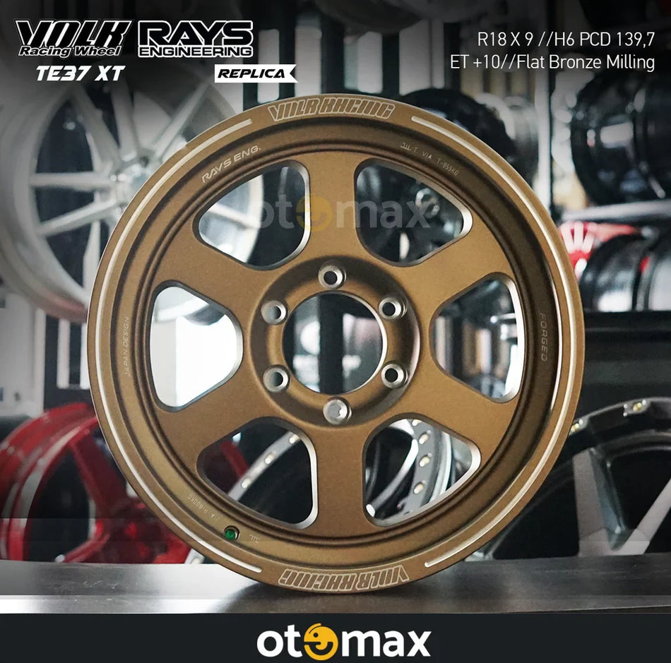 Velg Mobil Volk Rays TE37 XT Ring 18 Penggilingan Perunggu Datar