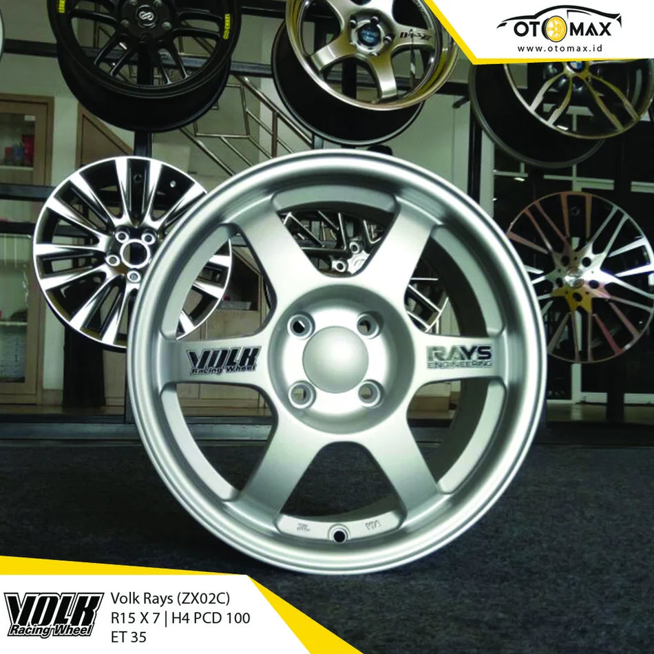 Velg Mobil Volk Rays ZX02C Ring 15 Flatt Silver