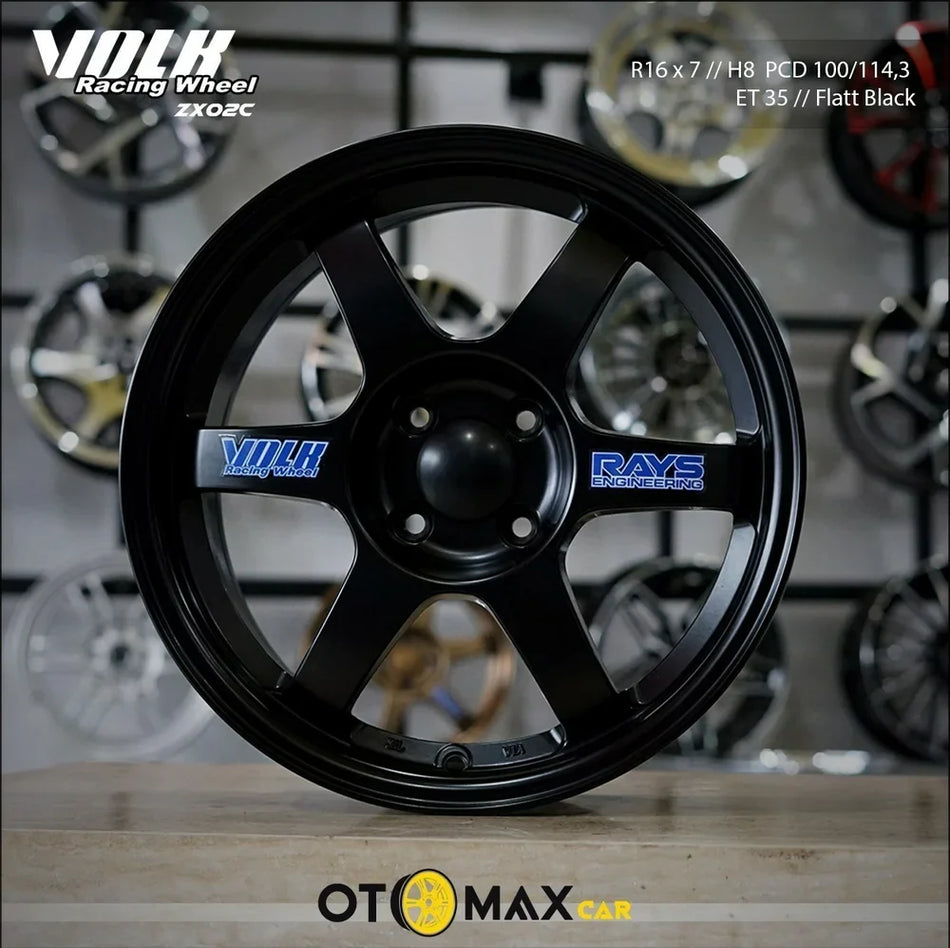 Velg Mobil Volk Rays ZX02C Ring 16 Flatt Hitam