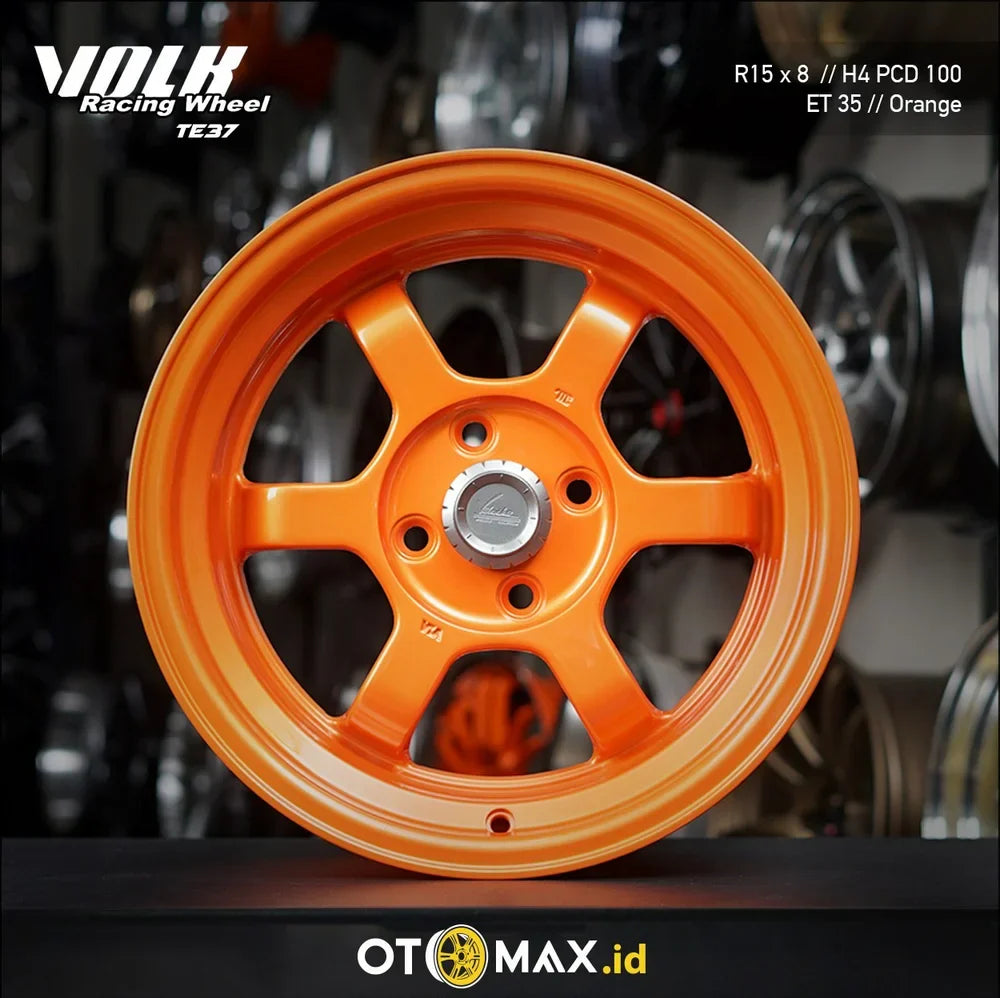 Velg Mobil Volk TE37 Ring 15 Orange – Otomax Store : Jual Velg Mobil ...