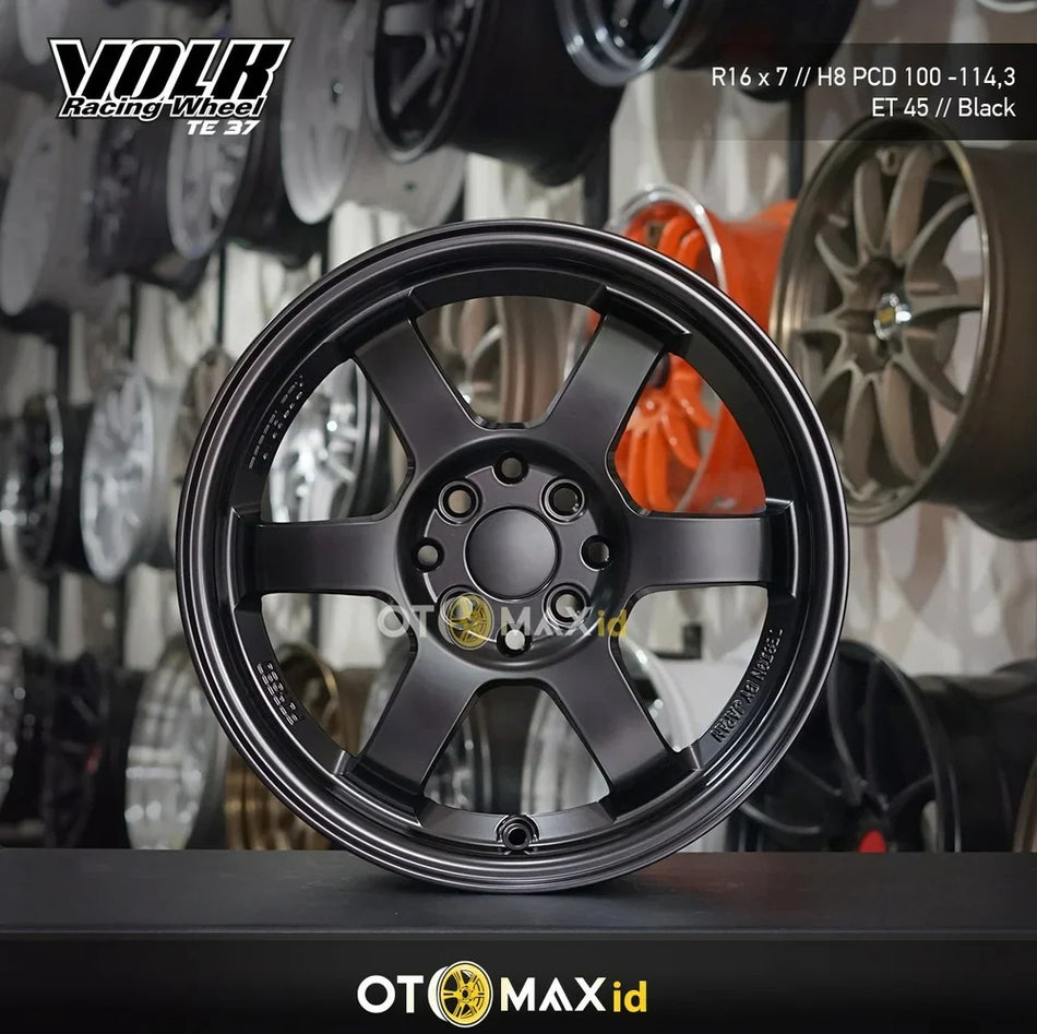 Velg Mobil Volk TE37 Ring 16 Hitam