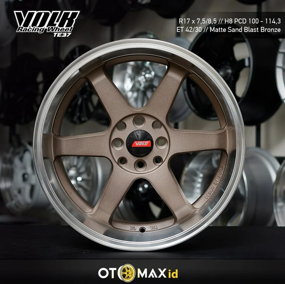 Velg Mobil Volk TE37 Ring 17 Matte Sandblast Perunggu