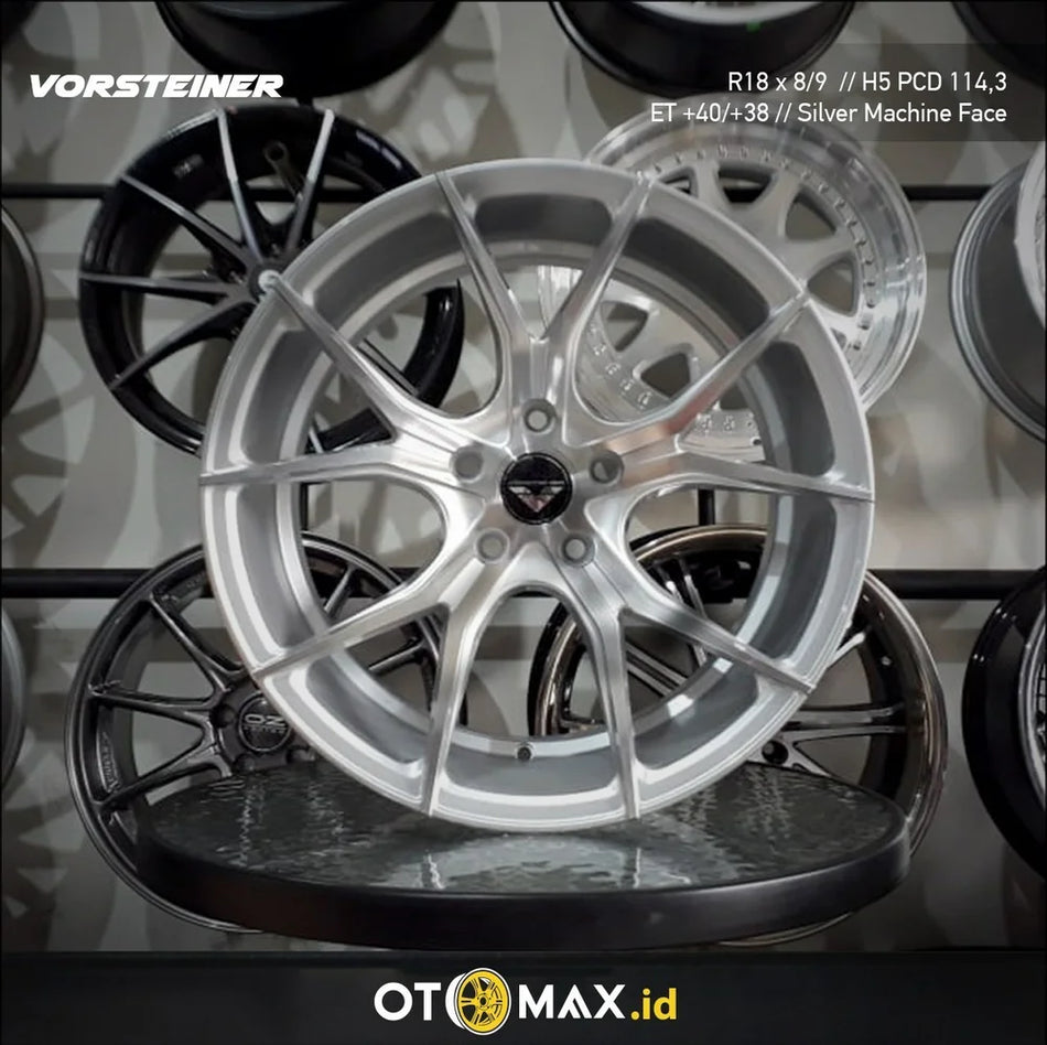 Velg Mobil Vorsteiner Ring 18 Wajah Mesin Perak