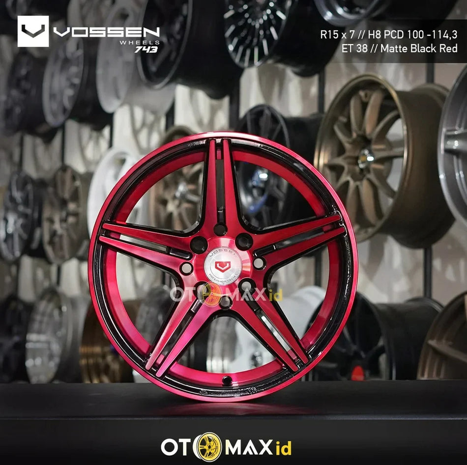 Velg Mobil Vossen Ring 15 Matt Black Red