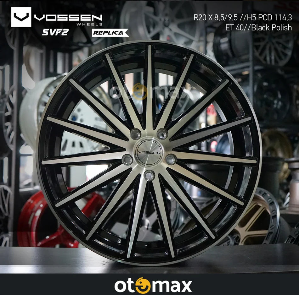 Velg Mobil Vossen SVF-2 Ring 20 Wajah Mesin Hitam