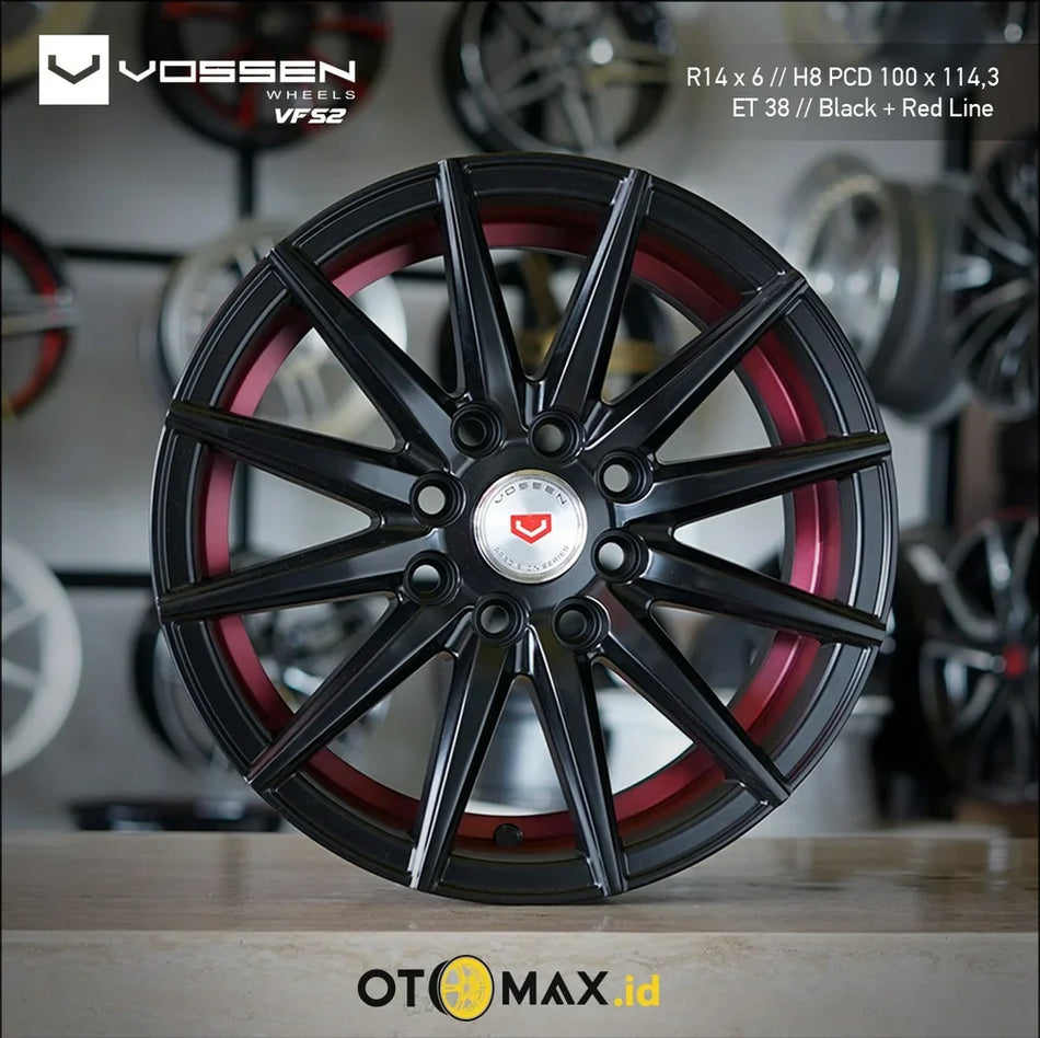 Velg Mobil Vossen VFS2 Ring 14 Black Polish Red line