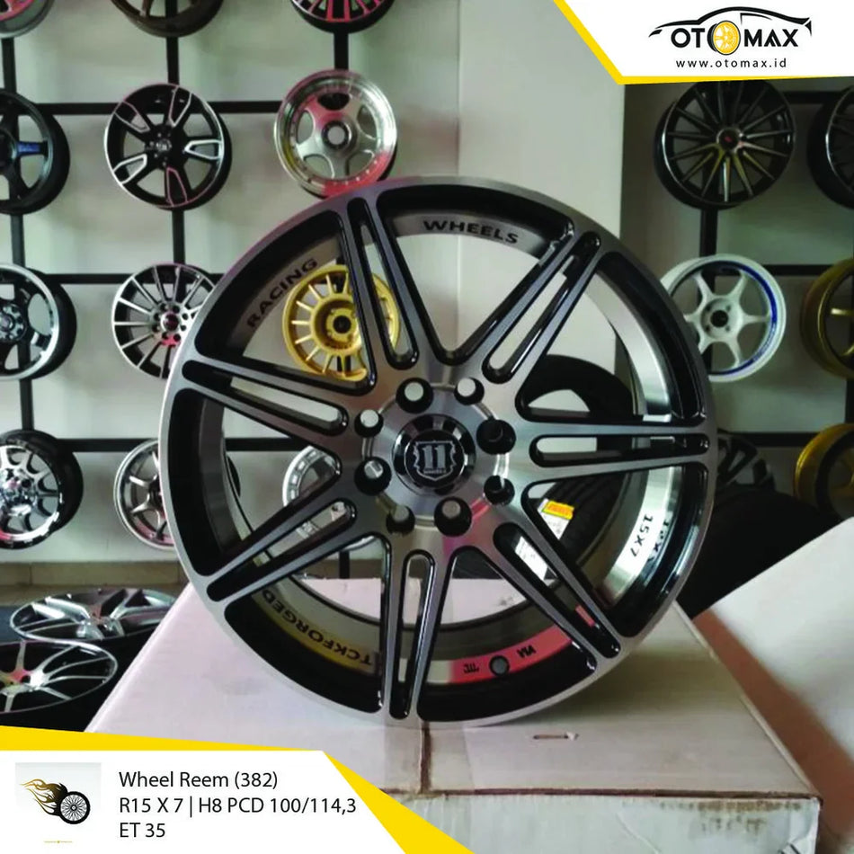 Velg Mobil Wheel Reem 0037 Ring 15 Hitam Full Polish