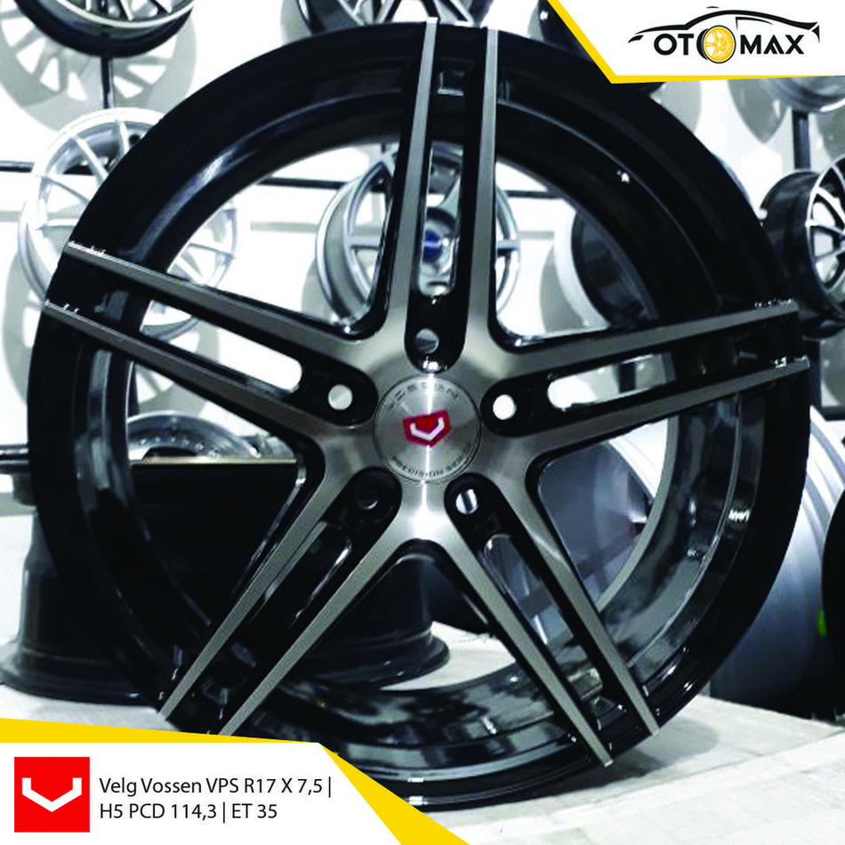 Velg Mobil Vossen VPS R17 H5 PCD 114,3 35 Mesin Hitam