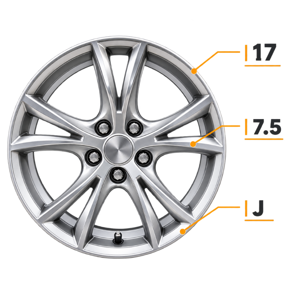 Diagram Ukuran Velg 17 x 7.5J